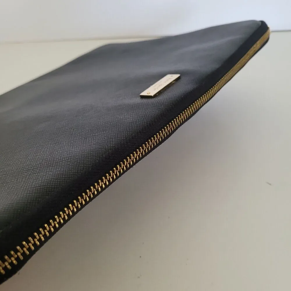 Kate Spade Black Solid Universal Laptop Slim Sleeve Pouch Zip‎ 13
